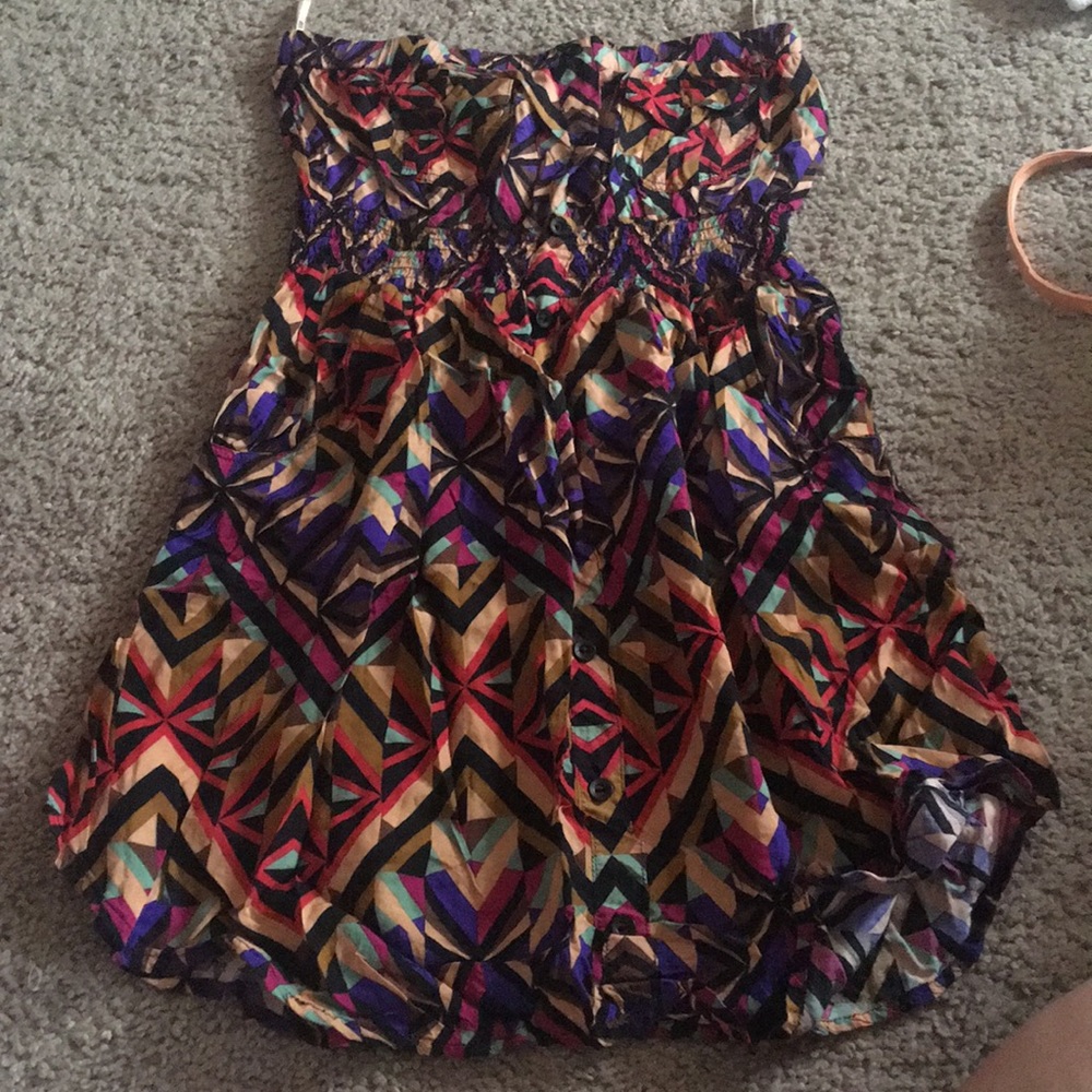 Colorful tube top dress